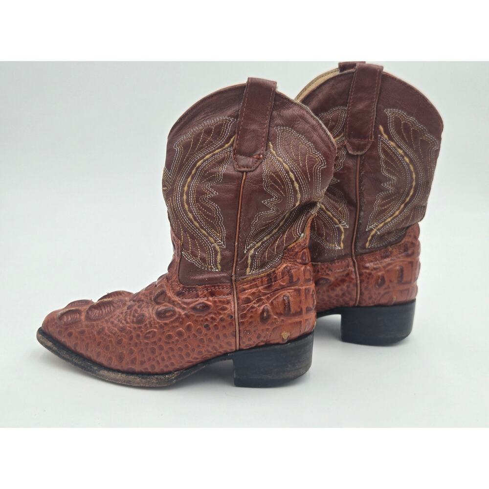 Sebastians Kids Crocodile Embossed Western Cowboy Boots Size 9.5